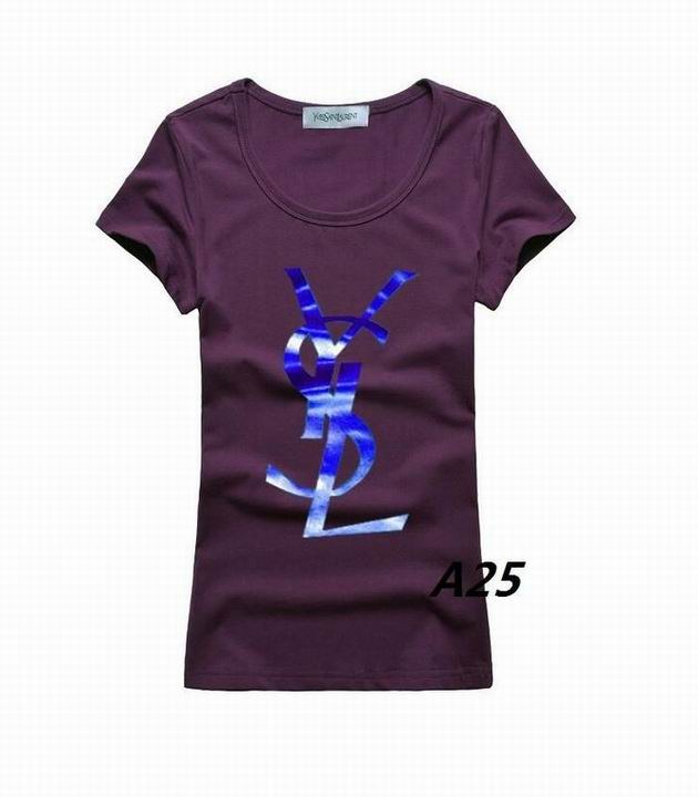 YSL short round collar T woman S-XL-166